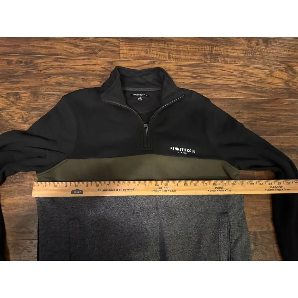 Kenneth Cole Sweatshirt Mens Multi Colorblock Golf Performance Quarter Zip Sz:M